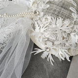 Handmade fresh water pearls embroidery Hair hat-Luxury hair tiara hat -Events hair hoop-Beautiful handmade lace head yarn