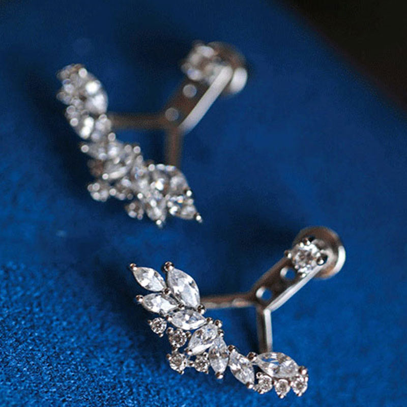 Angel Wing Earrings S925 pure silver wings light luxury Earrings temperament versatile French Retro