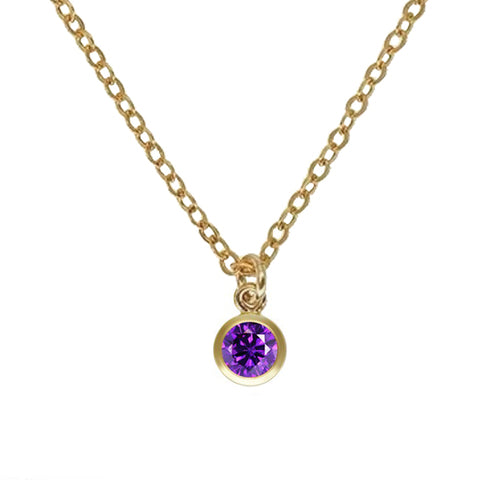 Birthstone Necklace -Mothers Gift Birthstone Necklace Crystal Necklace 14 K GF Necklace- Bridesmaid favor-Girls's birthday gifts