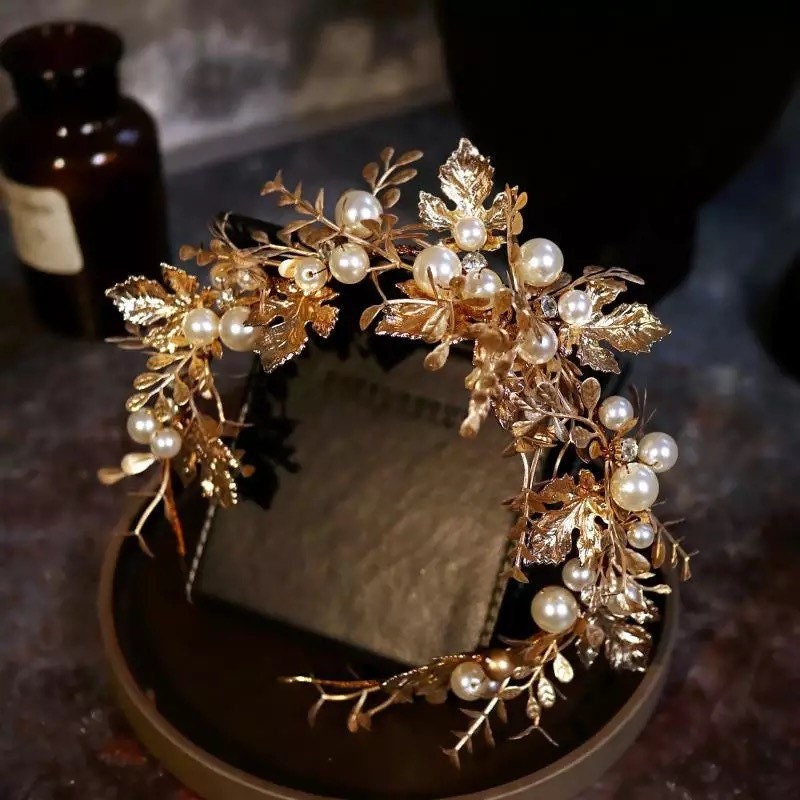 Handmade Jewelry Gold Baroque Headbands