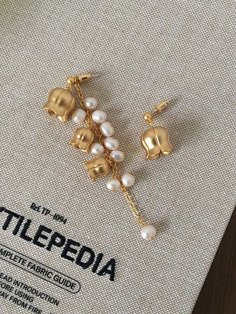 French flower Ear Climber Bridal Earrings