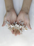 Crystal Hair Comb Pin Vintage Gold Hairpin Flower Leaf Headpiece Headdress Bride Wedding Jewelry Bridal Accessories