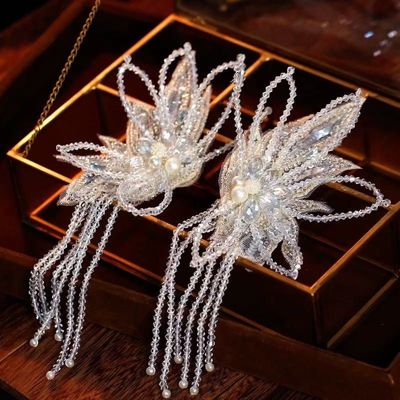 Pearl beaded crystal hair accessories