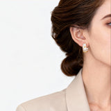 White Enamel Blossom Hoops