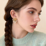 Pearl Cascade Stud Earrings