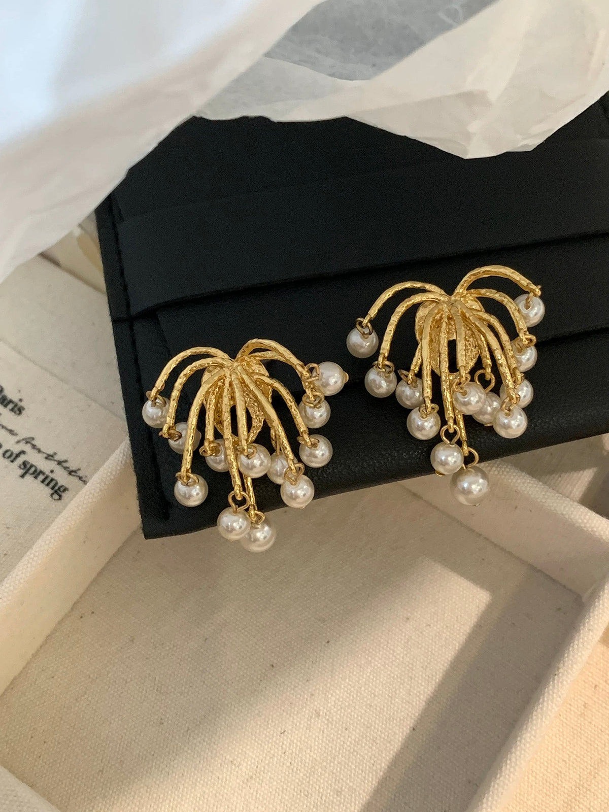 Pearl Cascade Stud Earrings