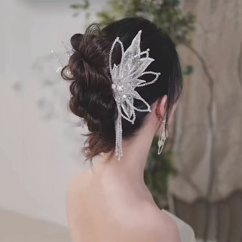 Pearl beaded crystal hair accessories