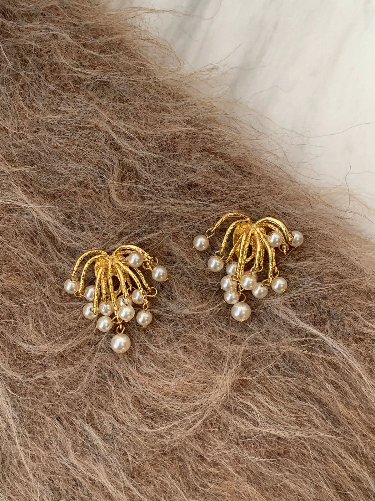 Pearl Cascade Stud Earrings