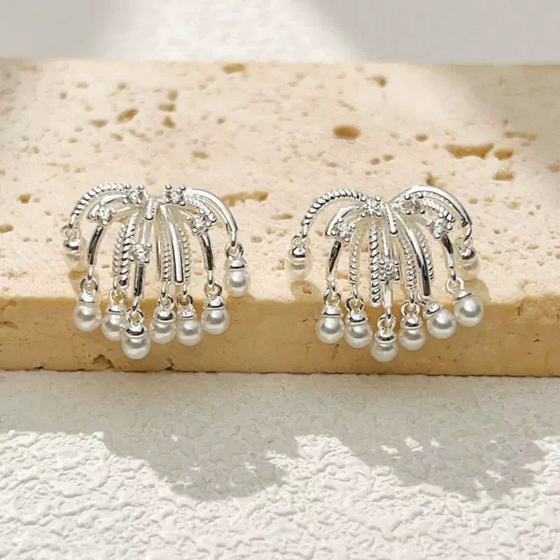 Pearl Cascade Stud Earrings