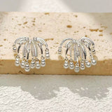 Pearl Cascade Stud Earrings