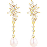 Long Teardrop Pearl Earrings