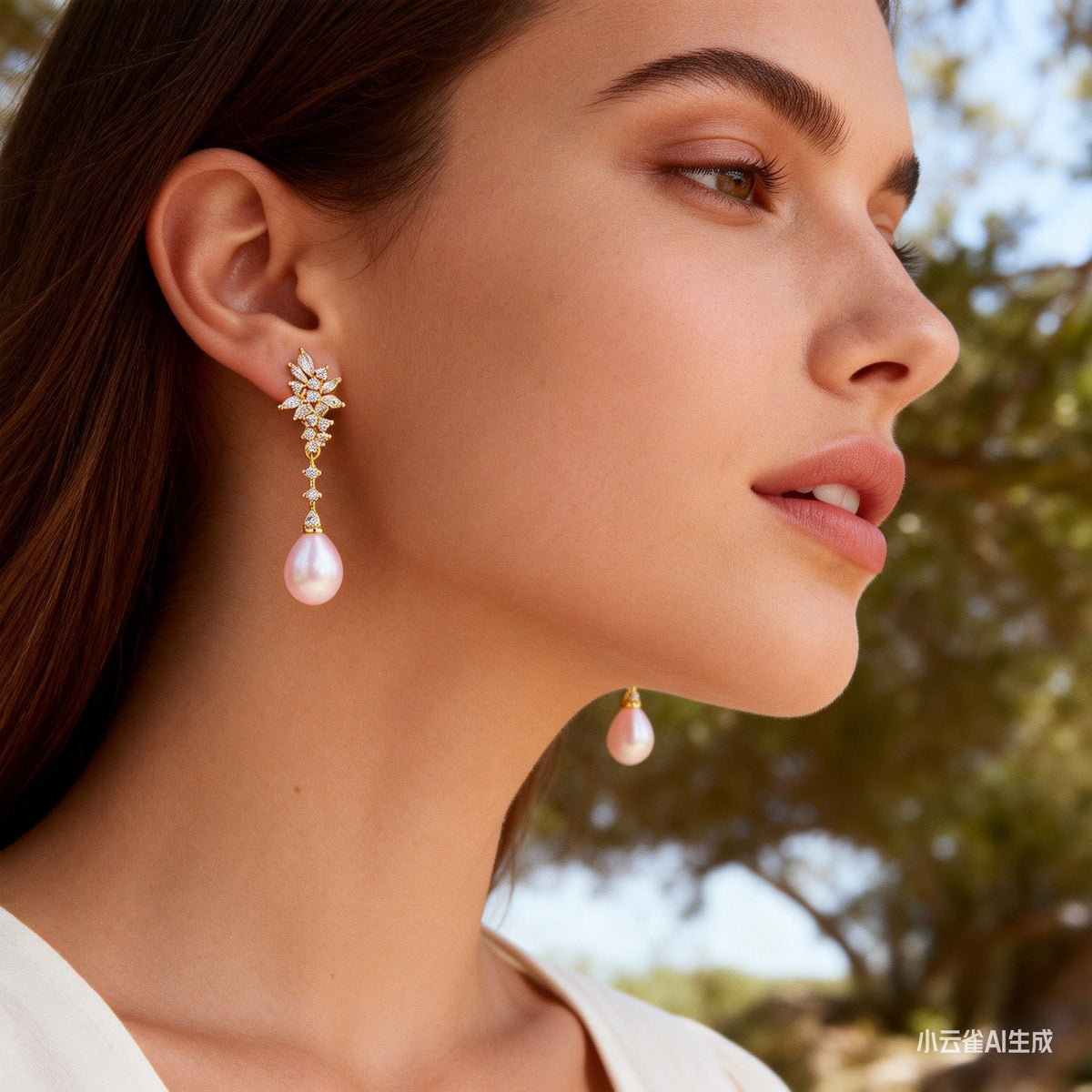 Long Teardrop Pearl Earrings