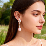 Long Teardrop Pearl Earrings