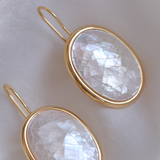 Oval Pearl Drop Earrings