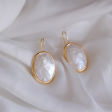 Oval Pearl Drop Earrings