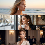 Oval Pearl Drop Earrings