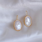 Oval Pearl Drop Earrings
