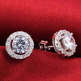 Fashion Luxury 925 Sterling Silver 6mm Small Zircon Stud Earing Earrings for women christmas gift