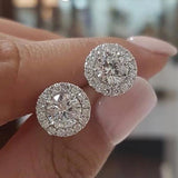 Fashion Luxury 925 Sterling Silver 6mm Small Zircon Stud Earing Earrings for women christmas gift