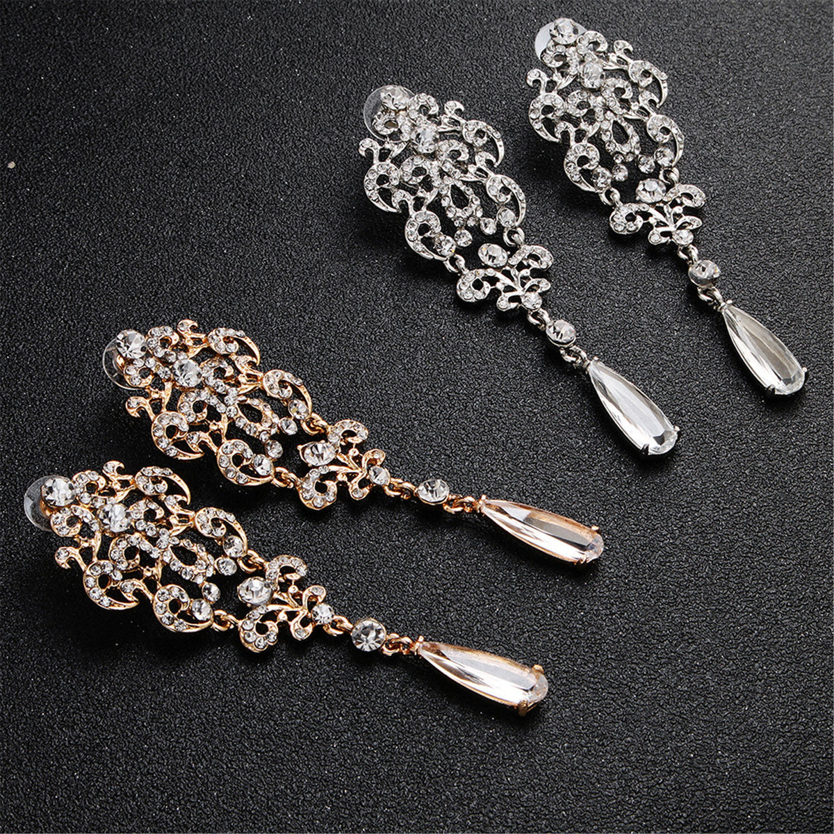 Luxury Teardrop bridal earrings - wedding earrings - bridal jewelry - bridesmaids earrings