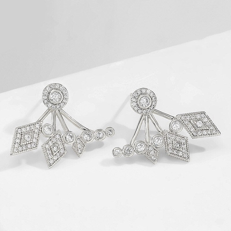Wing gold Earrings, Earrings jacket,Ear crawler,Ear Climber, Bride Earrings, Prom Earrings,earrings for woman,  Birthday gift