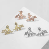 Wing gold Earrings, Earrings jacket,Ear crawler,Ear Climber, Bride Earrings, Prom Earrings,earrings for woman,  Birthday gift