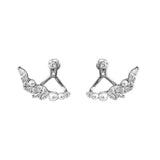 Multiple wearing Pearls angels Wing Earrings 925 silver Ear Climber