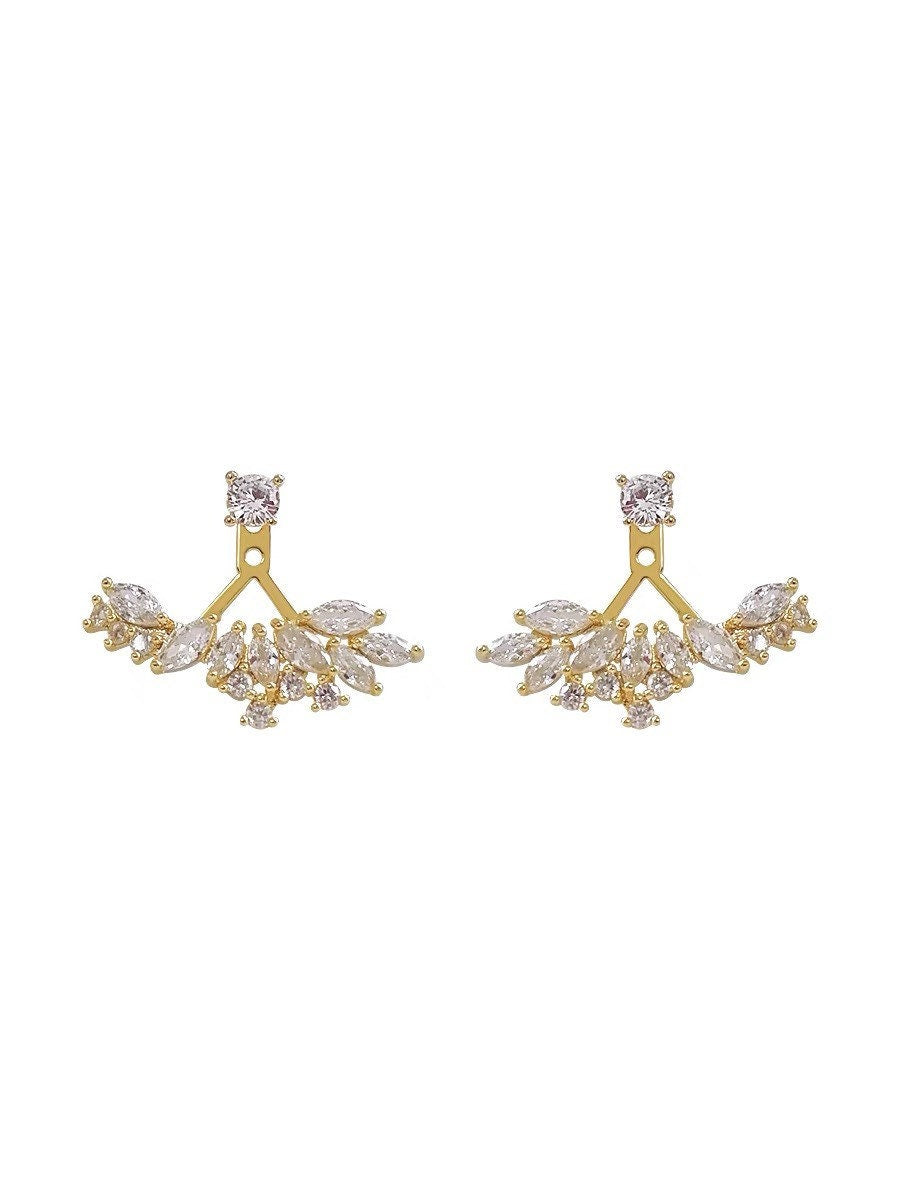 Angel Wing Earrings 14 k gold, crawler earrings, 925 silver Ear Climber, Bridal Earrings, Prom earrings for woman, Bridesmaid Birthday Gifts