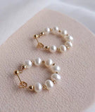 Freshwater Pearls Drop with 14 K gold chain in Earrings-Wedding Earrings-Bridesmaid favor-Birthday Gifts-women’s gift