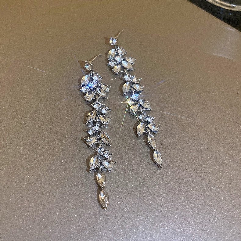 Crystal Vine Drop Earrings