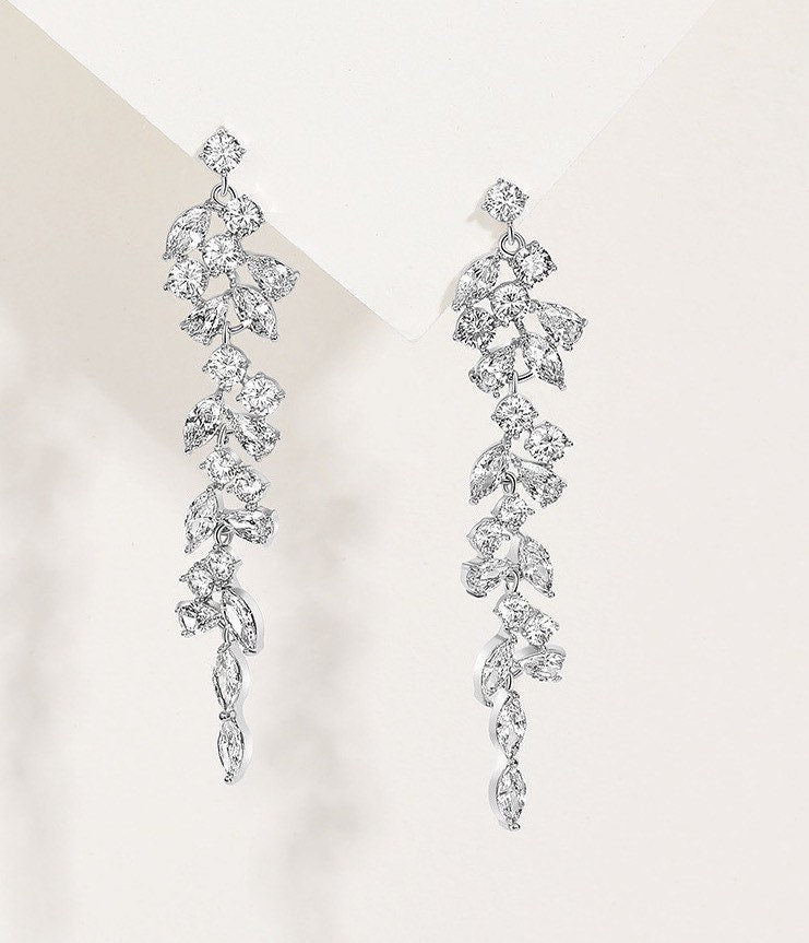 Crystal Vine Drop Earrings