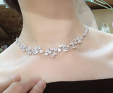 Luxury designer handmade Wedding CZ choker, Solitaire Diamond Necklace, shining necklace, Bridal gift