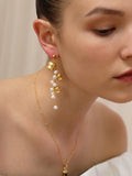 French flower Ear Climber Bridal Earrings