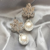 Handmade jewelry Luxury Fresh water Pearl Earrings -Cubic Zircon Wedding Earrings-Engagement Party Earrings-925 silver ear studs