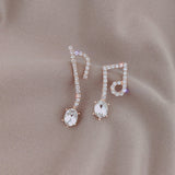 Creative musical note 14 k gold earrings stud